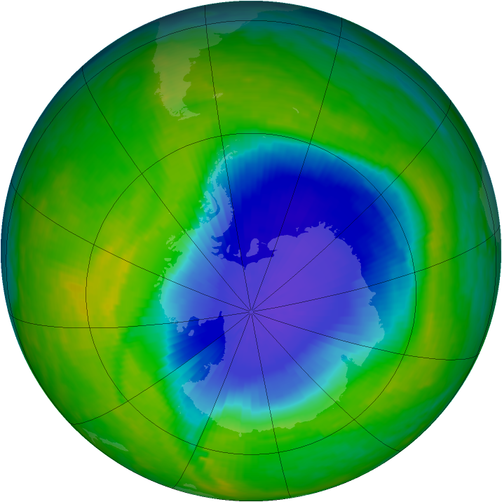 Antarctic ozone map for 02 November 1992